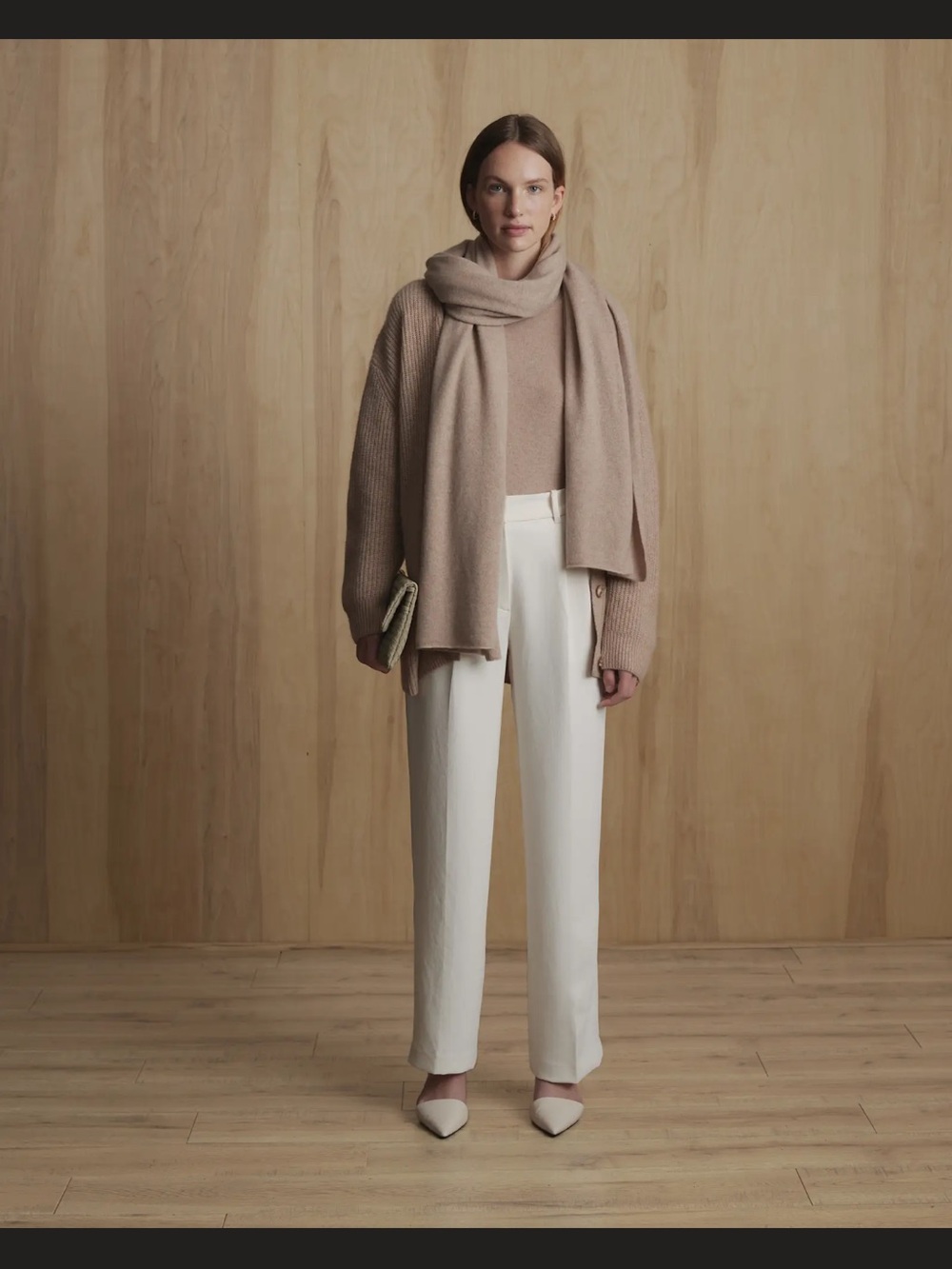 NWT Quince Mongolian Cashmere Oversized Boyfriend Cardigan. Oatmeal - M - Picture 4 of 9